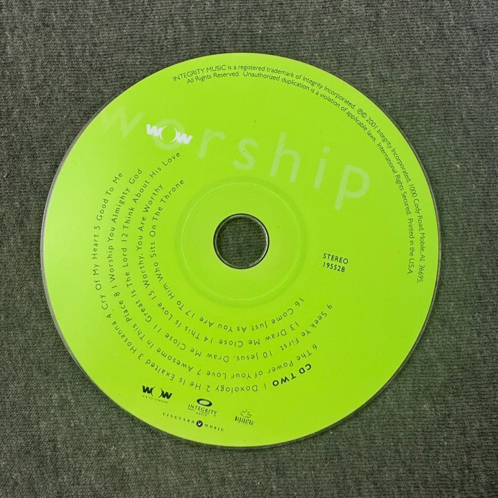 WOW Worship Green CD Two 2001 Integrity Music Vineyard‎ Music Maranatha 19552B